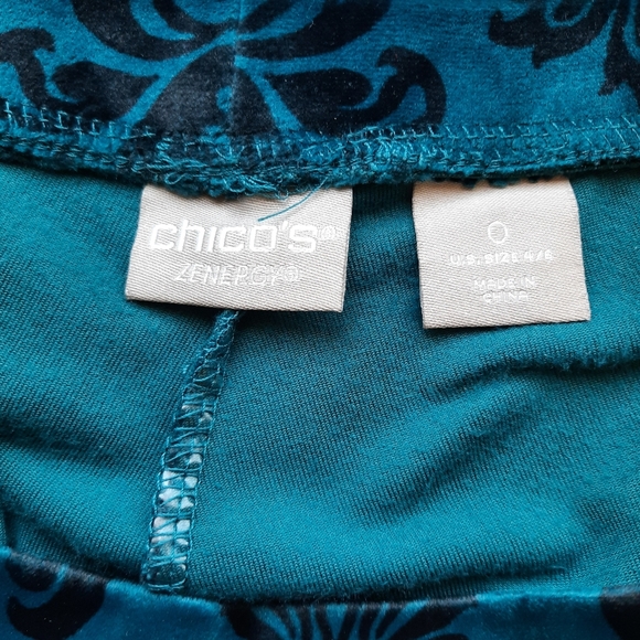 Chico's damask pattern velour leggings - Picture 7 of 15
